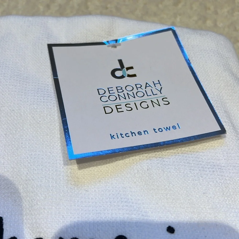 NWT dish towel set - 2 towels yellow and white theme